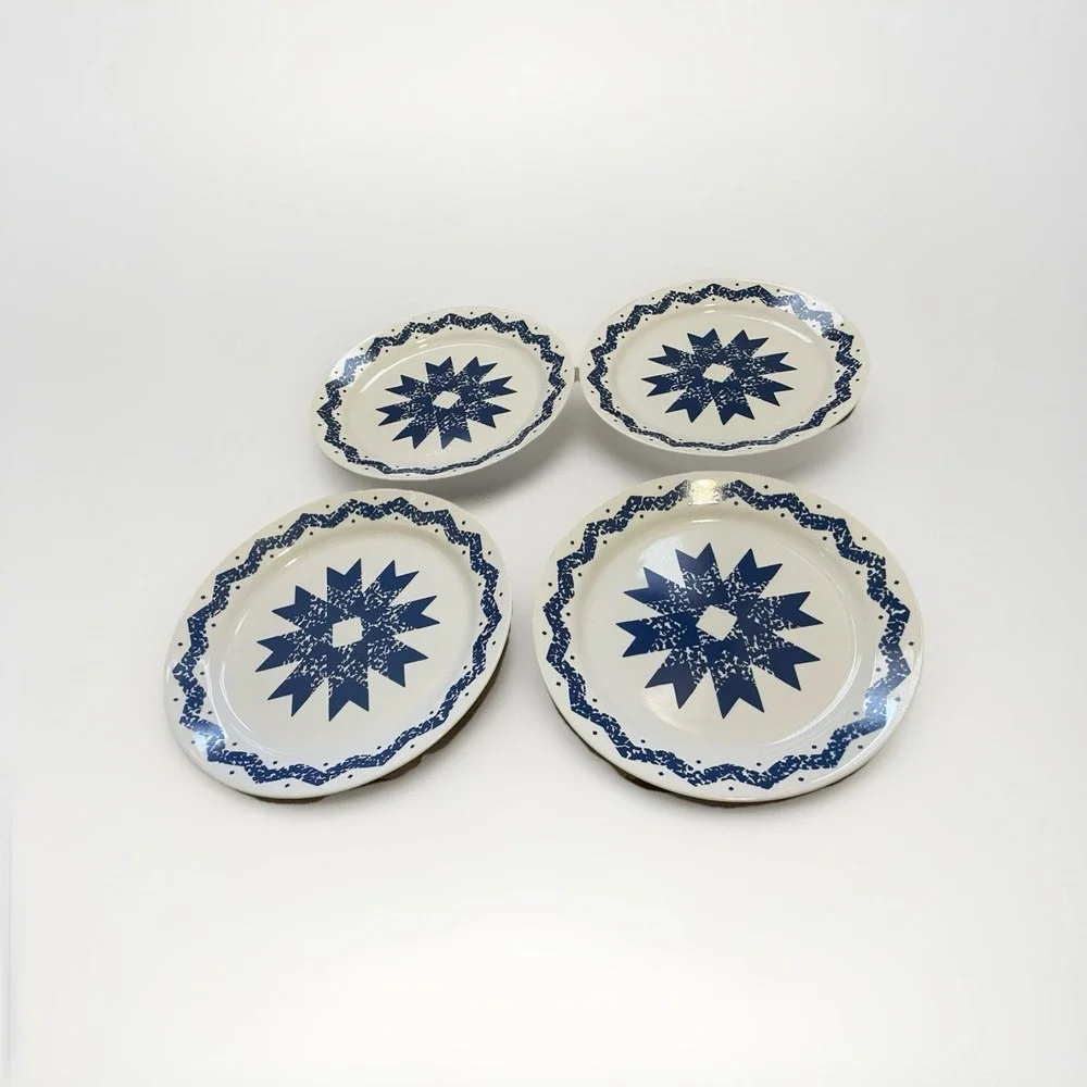 4 Corelle BLUE STAR 10¼-inch Dinner‎ Plates Discontinued